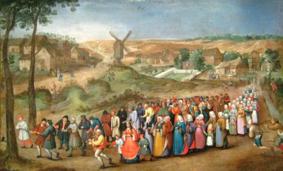 Hochzeitsprozession vor einer Landschaft von Pieter Brueghel the Younger